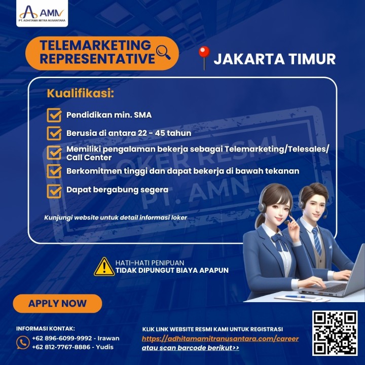 TELEMARKETING REPRESENTATIVE (JAKARTA TIMUR)