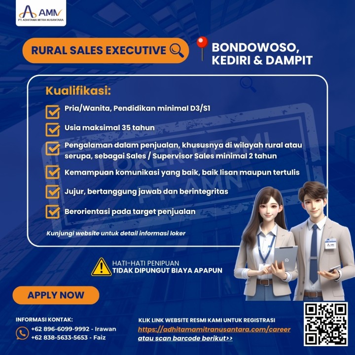 RURAL SALES EXECUTIVE (Bondowoso, Kediri, Dampit)