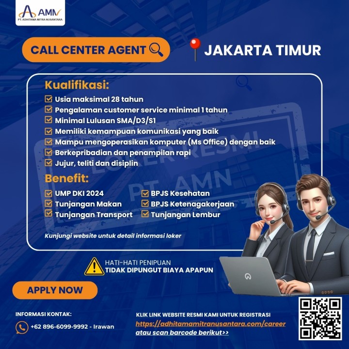 CALL CENTER AGENT (JAKARTA TIMUR)