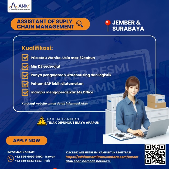 Assistant of Suply Chain Management  (Jember & Surabaya)