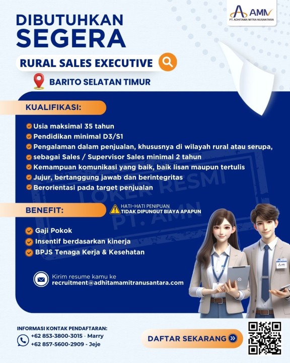 RURAL SALES EXECUTIVE (BARITO SELATAN TIMUR)