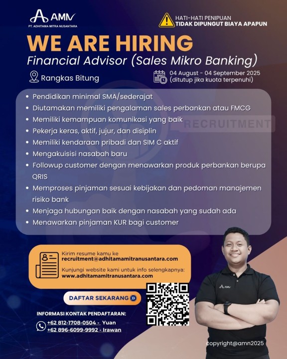 Financial Advisor (Sales Mikro Banking) - Rangkasbitung