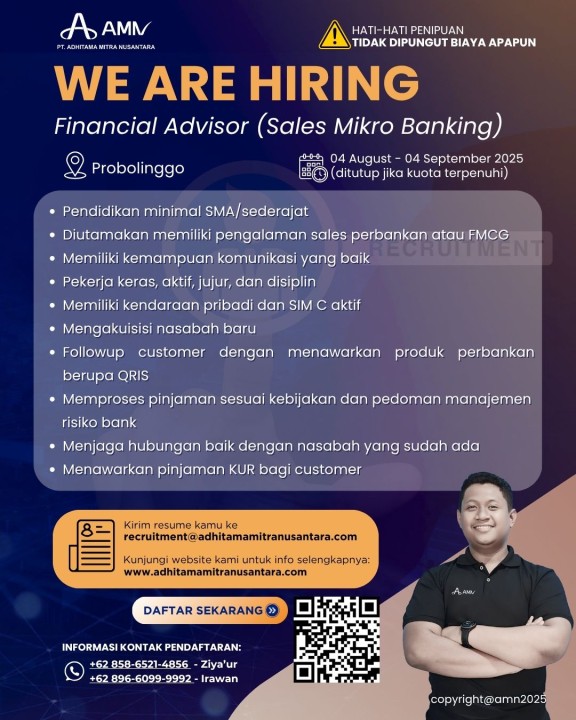 Financial Advisor (Sales Mikro Banking) - Probolinggo