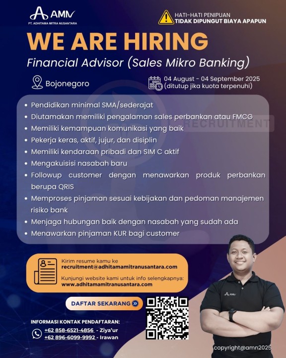 Financial Advisor (Sales Mikro Banking) - Bojonegoro