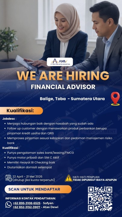 Financial Advisor (Sales Mikro Banking) Balige