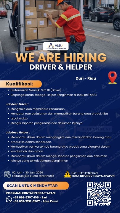 Driver & Helper - Duri, Riau