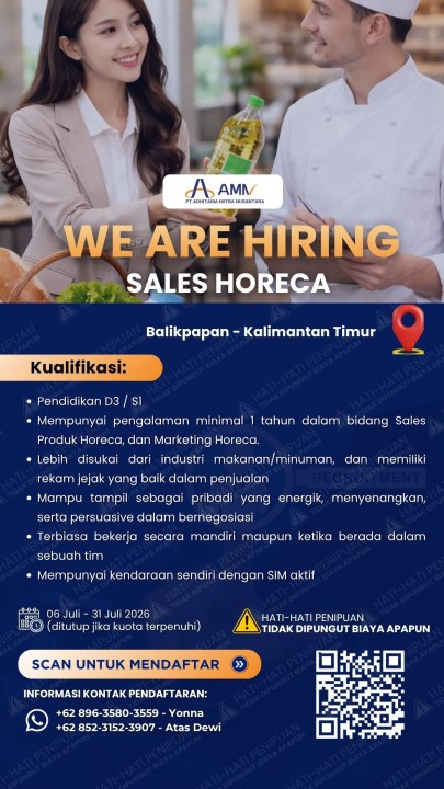 Sales Horeca area Balikpapan