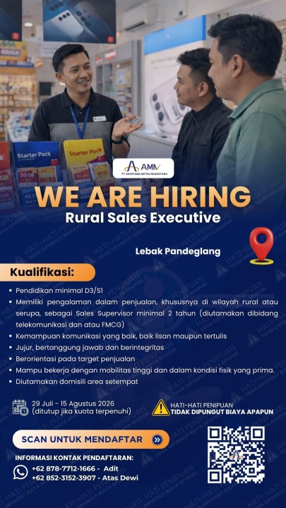 RURAL SALES EXECUTIVE (RSE) Lebak Pandeglang