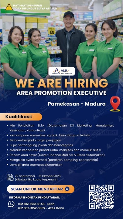 Area Promotion Executive Area Pamekasan