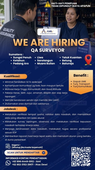 QA Surveyor Area Sumatera
