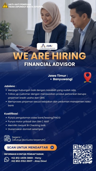 Financial Advisor (Sales Mikro Banking) Banyuwangi